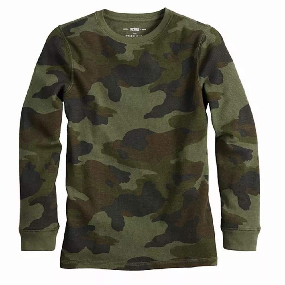 Urban Pipeline Boys Green Camo Camouflage Long Sleeve Top Youth Size Large